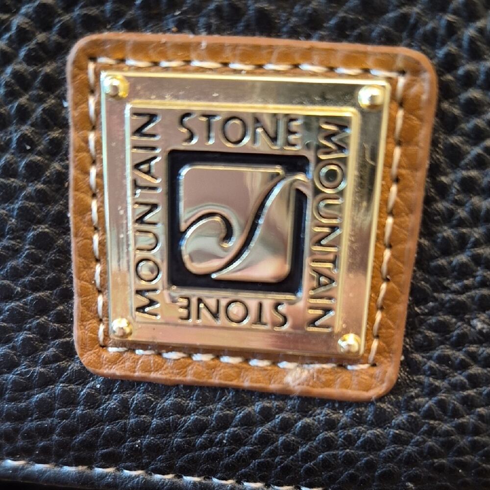 Stone Mountain Accessories Black Pebbled Wristlet Wallet with Tan Strap - Picture 2 of 16